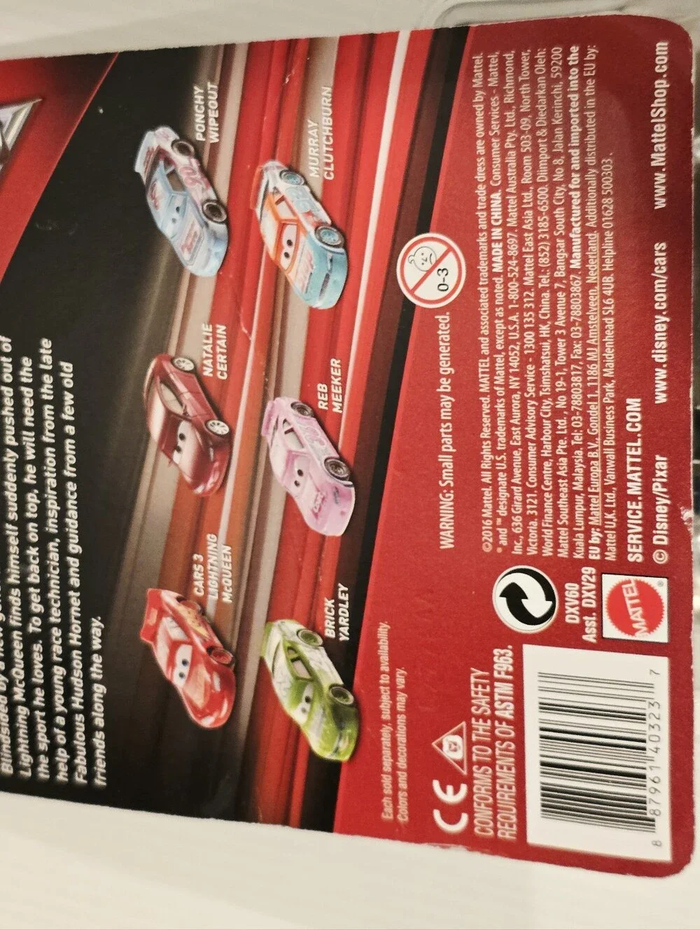 Disney Pixar Cars Chip Gearings Diecast Car New